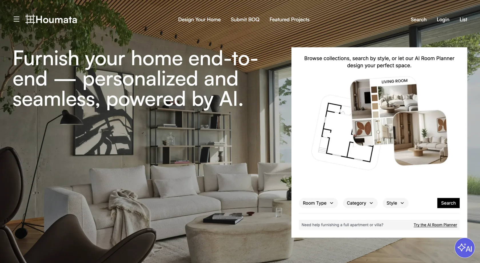 Screenshot — Houmata marketplace